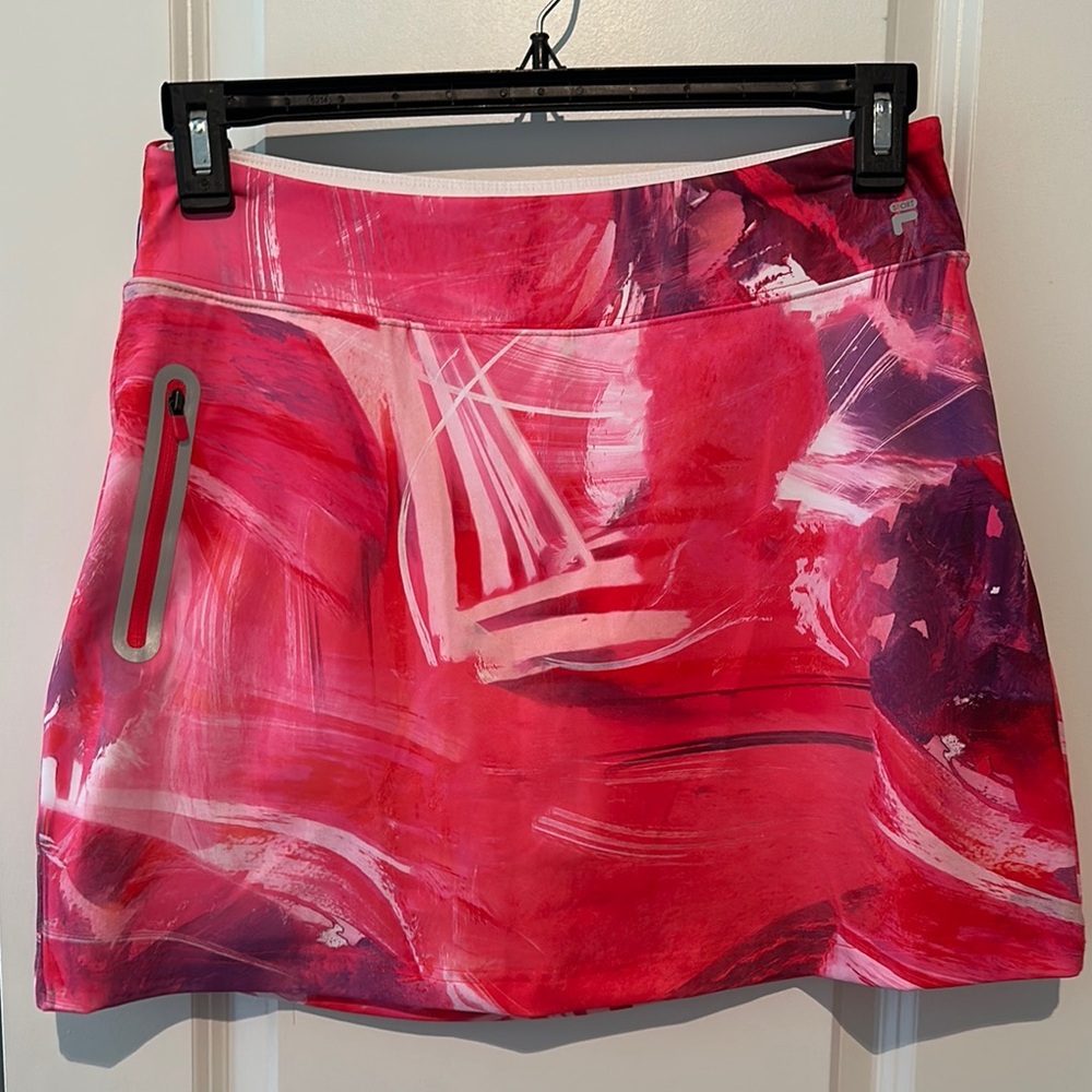 Fila skort in shades of pinks, purples, and white